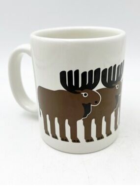 Vintage Mug Taylor & Ng Brown Moose Herd Ceramic Coffee Cup
